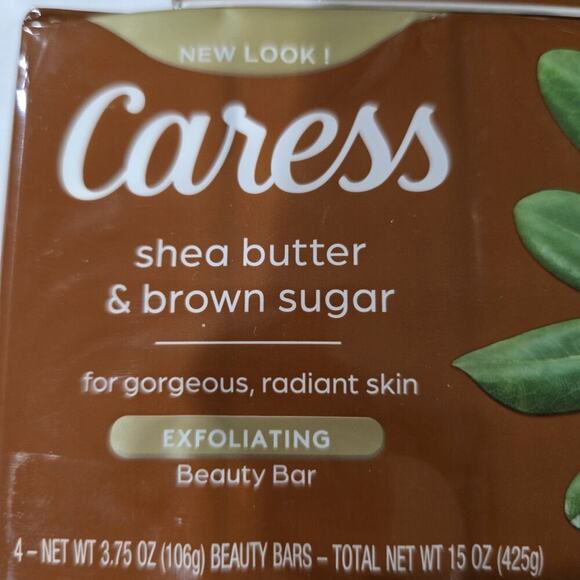 (2) 4pks Caress Bar Soap Shea Butter & Brown Sugar for Dry Skin 4x 3.75 oz Bars - Picture 3 of 3